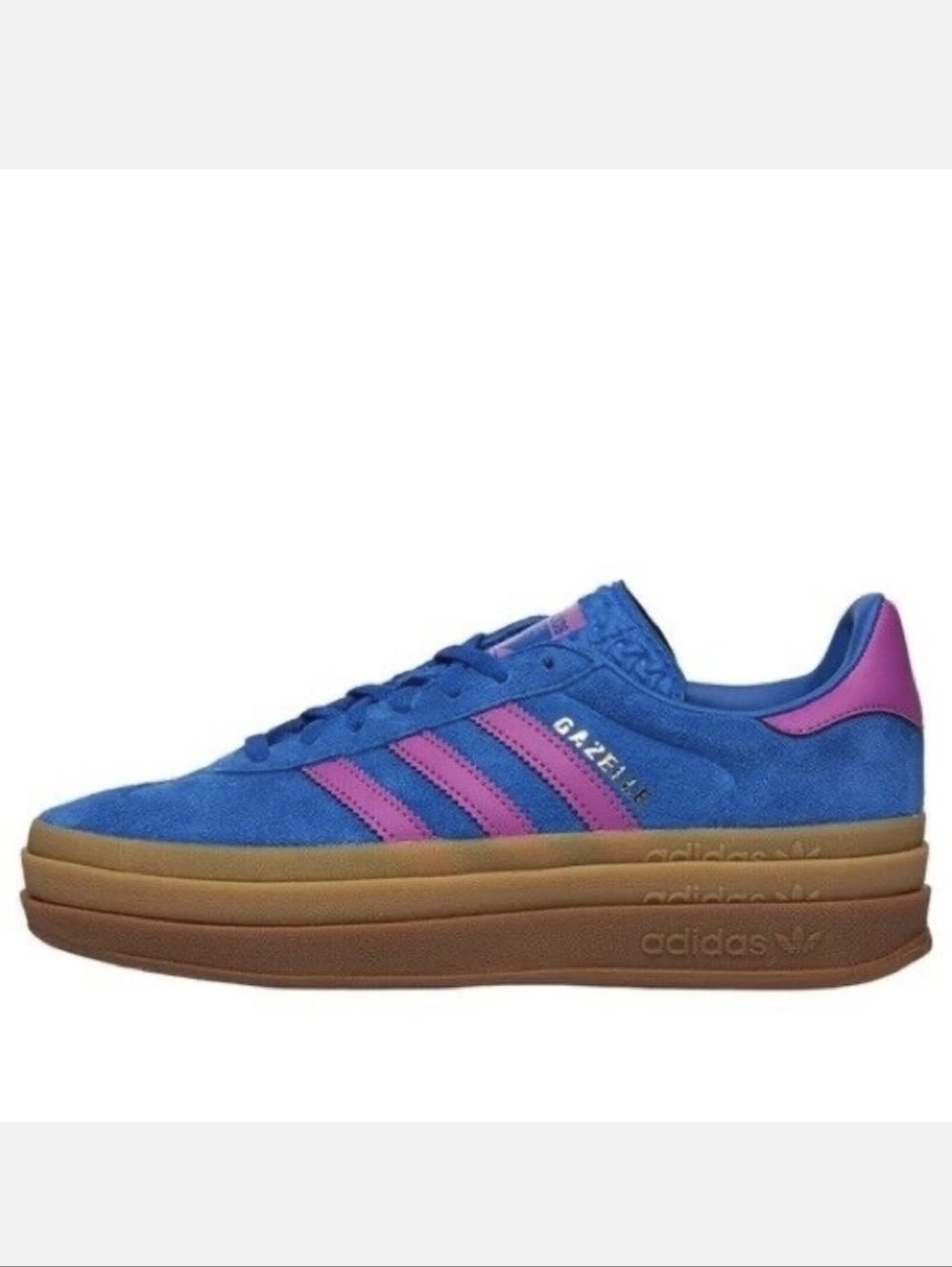 adidas Gazelle Bold Sneaker In Lucid Blue And Lucid Pink. Beautiful color combo